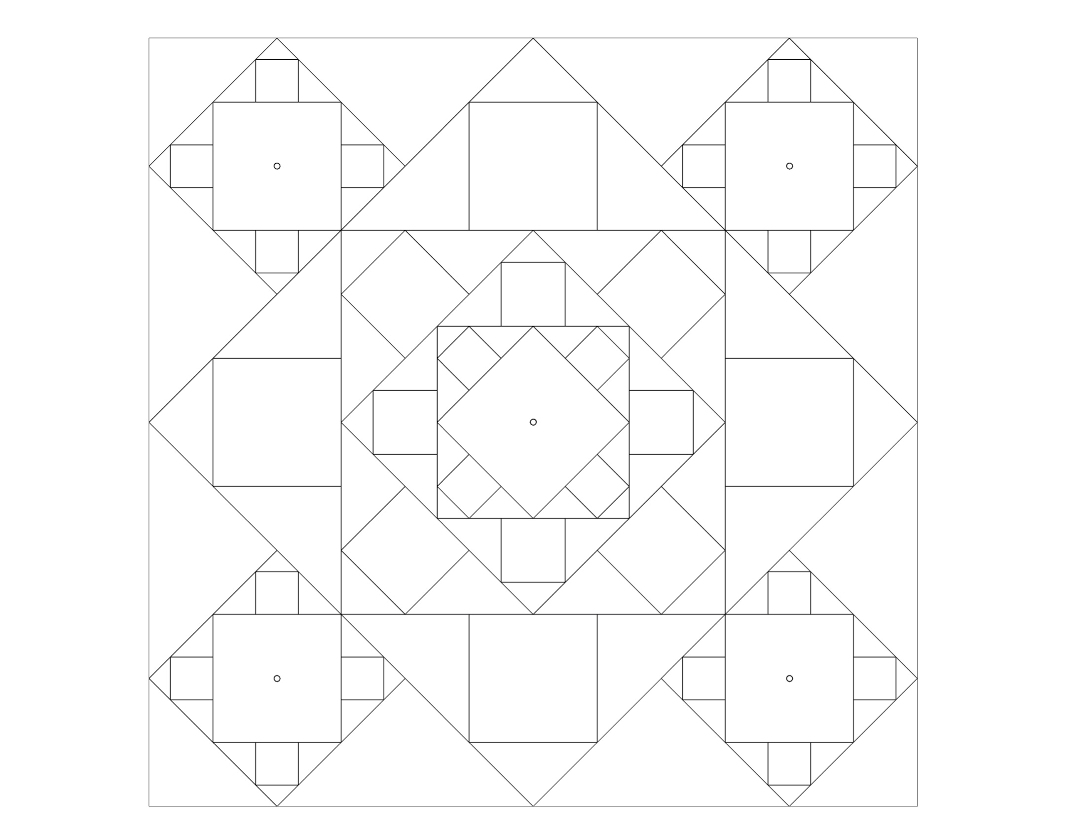 Basic geometries: experiment with recursive squares